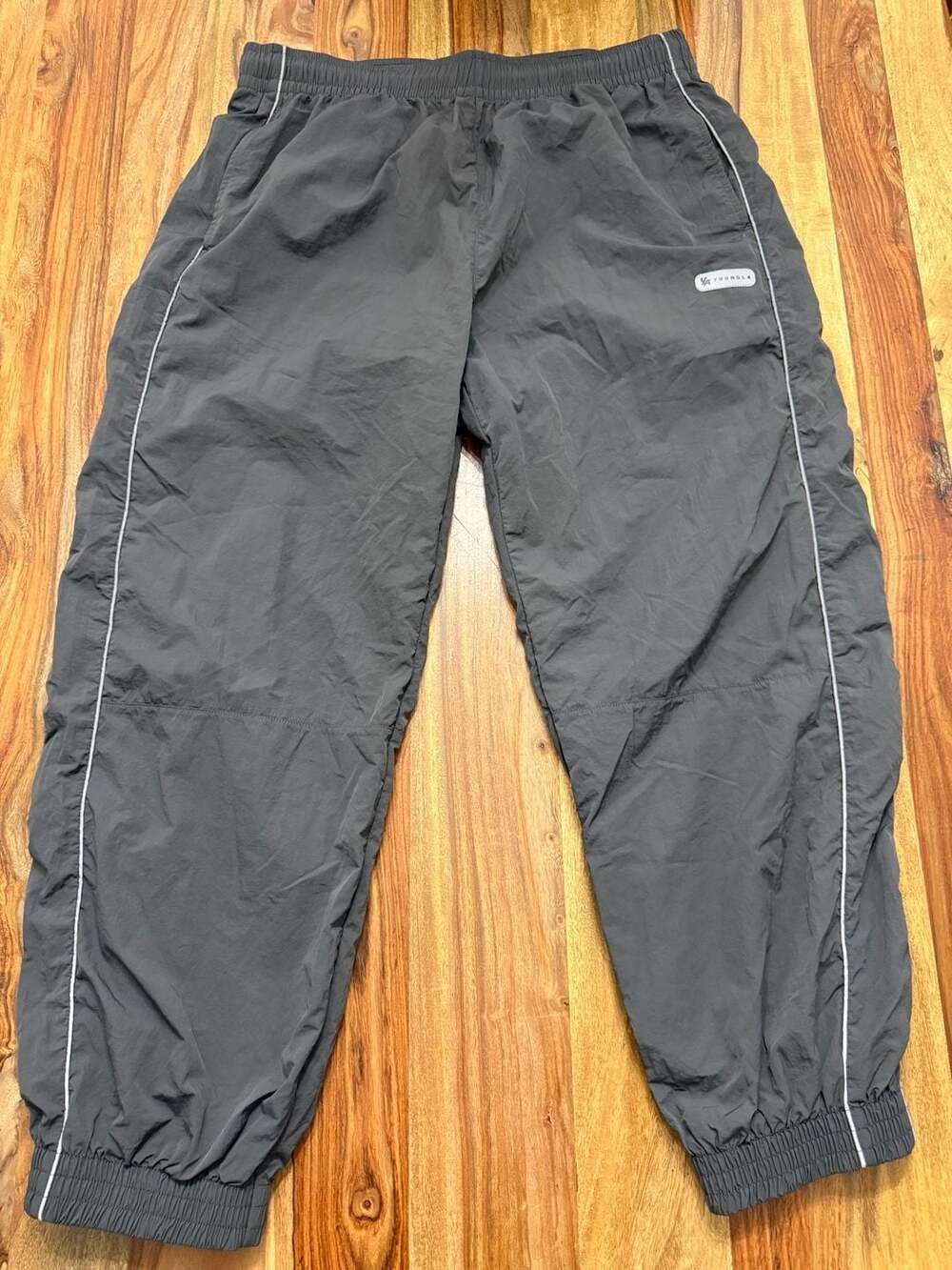 YoungLA Men's Grey Nylon Swish Track Pants Joggers XL